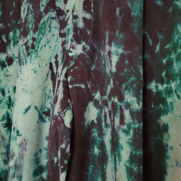 Men's silk Tommy Bahama dress pants navy black green 32 30 med large tie dyed - Picture 6 of 10